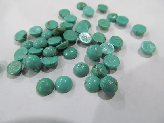 

high quality 50pcs 4-20mm Turquoise stone Cabochons Veins Round blue Green mixed jewelry beads