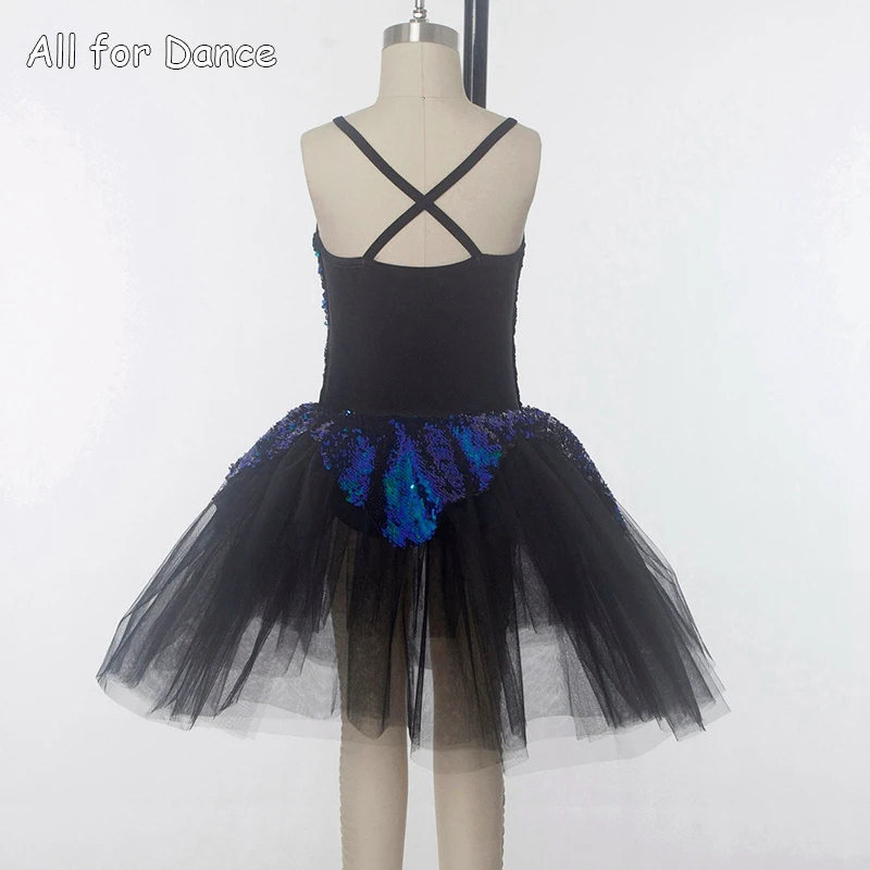 

Deep Blue Color Sequin Bodice Top Black Skirt For Child/Adult Ballet Dance Performance/Stage Show Dance Costume Dress