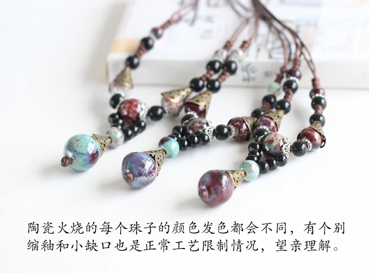 Креативная зимняя цепочка для свитера ручной работы модное женское керамическое