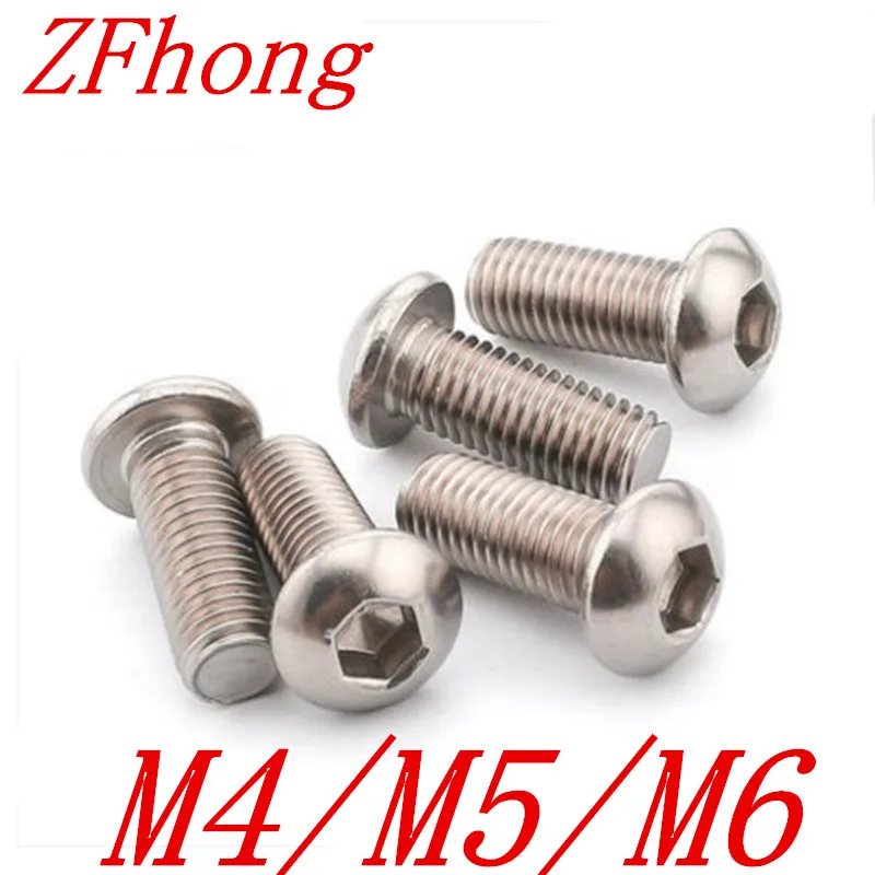 20 шт. M4 M5 M6 винты с круглой/плоской головкой из нержавеющей стали 304|socket cap screw|cap