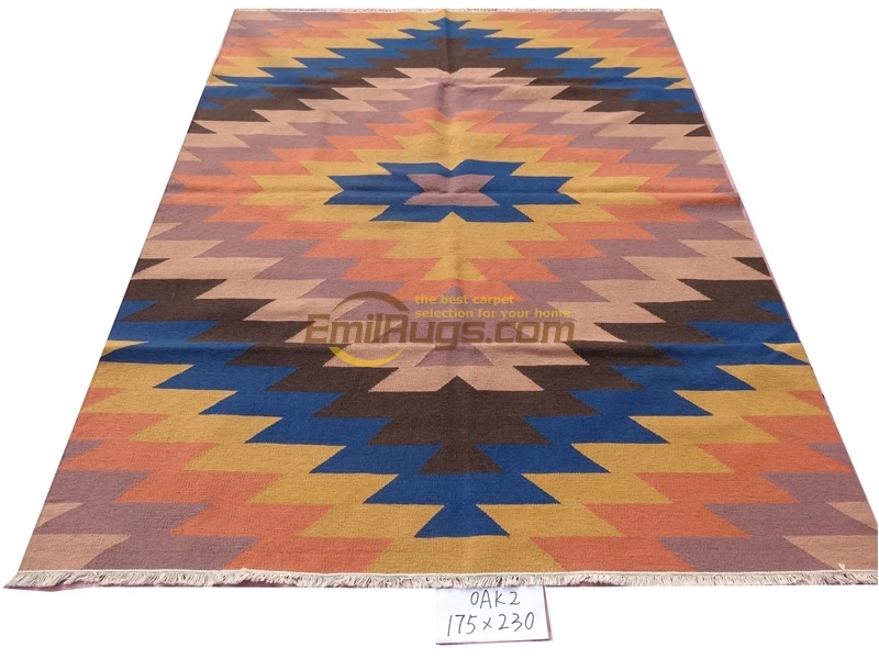 

Hand Woven Kilim Carpet Carpet Handmade New Listing Geometric Rug Kilim Carpet Carpet Bohemian Natural Sheep Wool