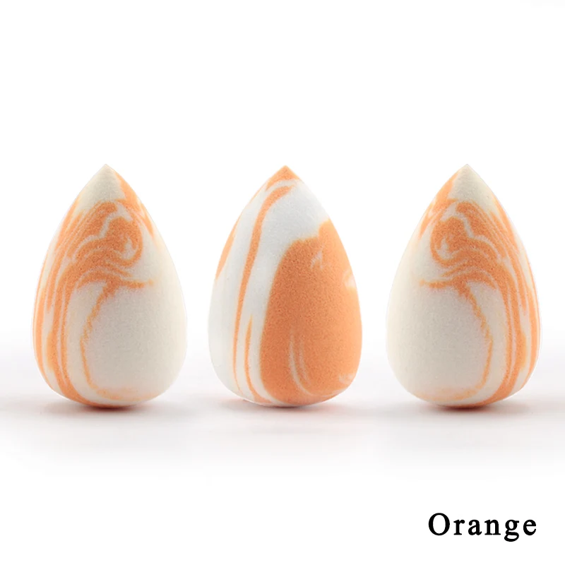 Orange 50pcs Новая многоцветная мини-губка для макияжа в форме капли воды, мягкая основа для макияжа, спонж, консилер, смешанный косметический спонж - Цвет: Orange 50pcs