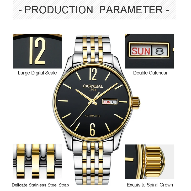 Часы наручные мужские механические водонепроницаемые 2019|Мужские часы| |