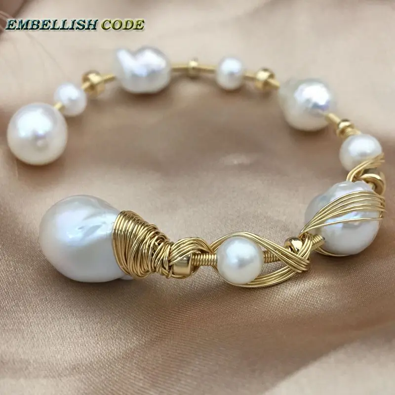 

gold hand made baroque bracelet Designer pieces