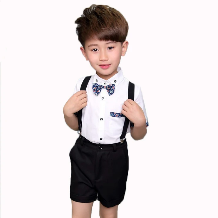 Костюм для мальчиков из рубашки и шортов с коротким рукавом | Детская одежда