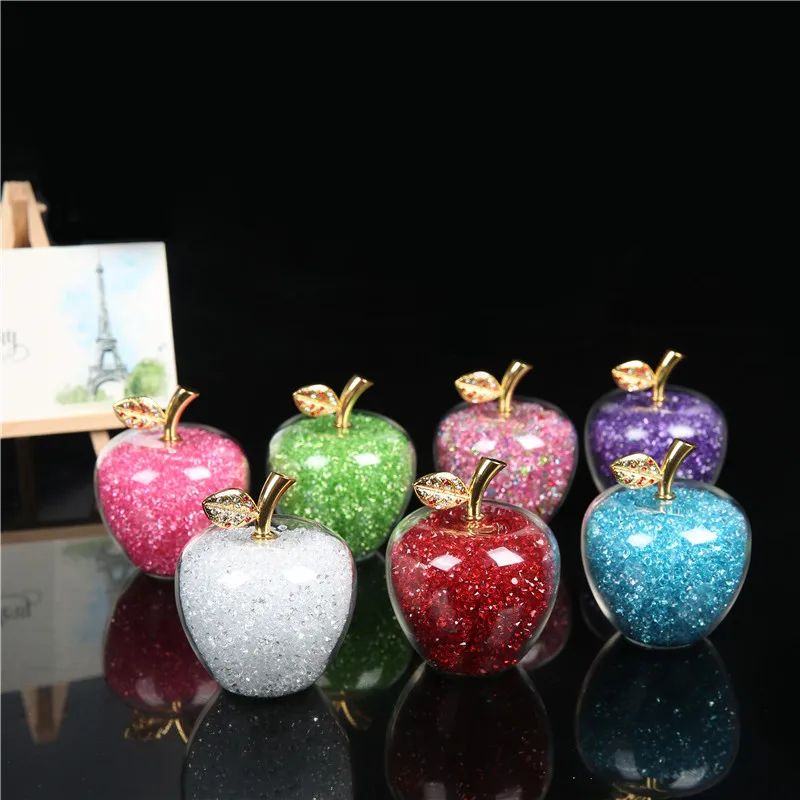 2 ''Rainstone Crystal Apple Paperweight Glass Pretty Gifts Crafts Art &amp Collection Christmas Home оформление свадебных