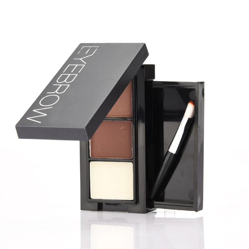 Pro 1 шт. тени для век бровей Макияж порошок + воск Палитра кисть английский