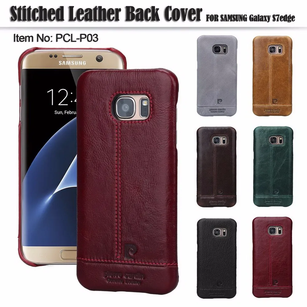 Чехол Pierre Cardin для samsung Galaxy S7/S6/S6 edge/S6 Edge Plus, Прошитый, из натуральной кожи, тонкий, жесткий, задняя крышка, чехол для телефона s