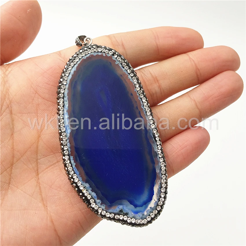 WT-NP242 оптовая продажа модная подвеска с голубым кулоном у ворот украшенная