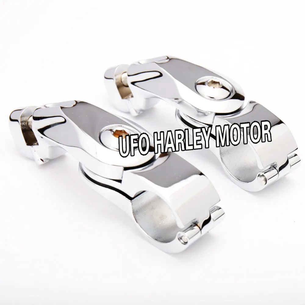1 1/4 &quotхром короткие Угловые регулируемые опоры для ноги комплект крепления Harley
