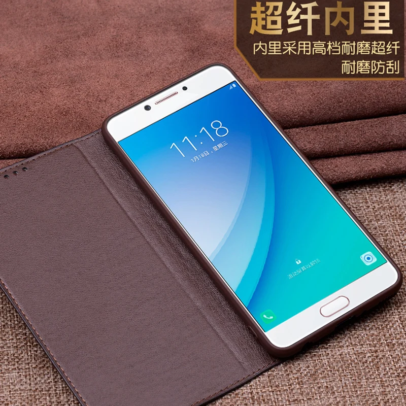 Чехол книжка из натуральной кожи для Samsung Galaxy C7 C 7 C700 C7000 чехол накладка 7000 700 SM