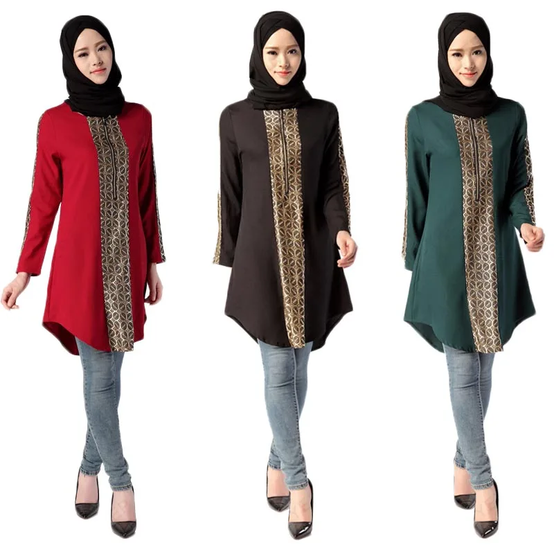 Женский кафтан средней длины с длинным рукавом|long sleeve|blouse blouseladies elegant blouses |
