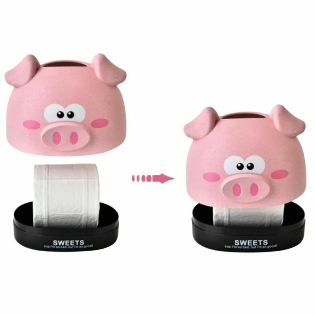 

Creative Wheat Tissue Box Home Decor Napkin Holder Box Covers Cartoon Pig Shape Paper Napkin Organizer Case Holders Decor 6ZJ039