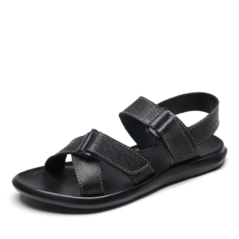 

2021 New Mens Sandals Summer 100% Genuine Leather Sandals Top Quality Big Size Outdoor Casual Fashion Sapato Masculino