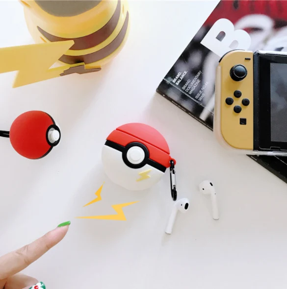 Хаки Прекрасный Pokemon Airpods Силикагель Чехол для Apple Bluetooth-гарнитура Зарядка Box Новые аксессуары против падения пыли - Цвет: Хаки