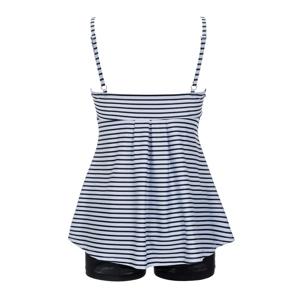 2019 сексуальный черный полосатый купальник Tankini Женский Плюс Размер из двух