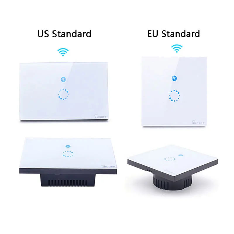 Интеллектуальный выключатель света Sonoff Wifi сенсорный Роскошные Glass1 Gang1Way стены