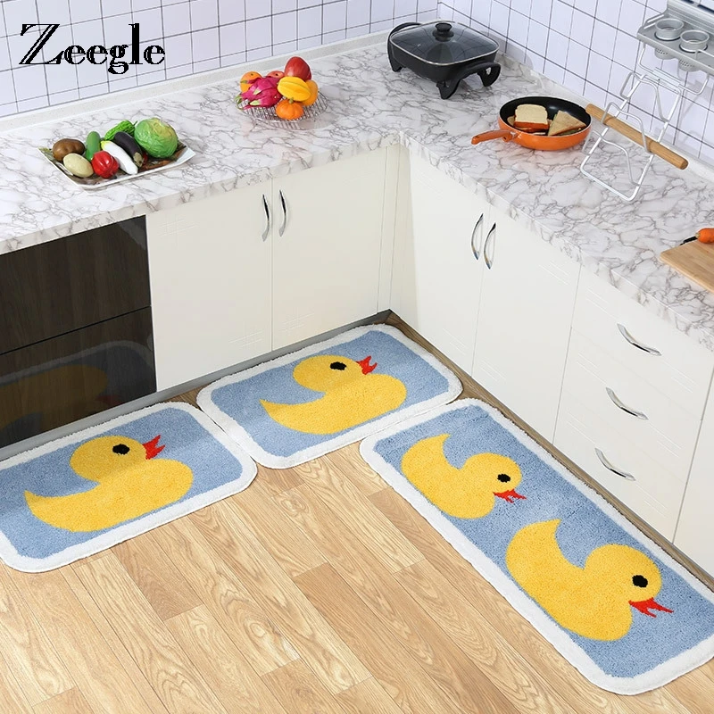 Zeegle дверной коврик мультфильм утка пол коврик кухня абсорбирующий коврик Ванная комната нескользящий ковер для гостиной Детская Спальня Ковер