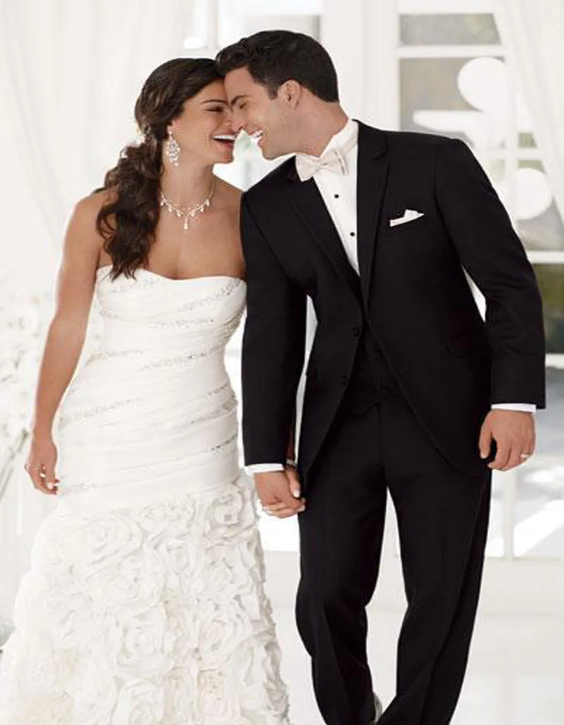 2018 смокинги для жениха с двумя пуговицами Лучший мужской костюм изготовленный на