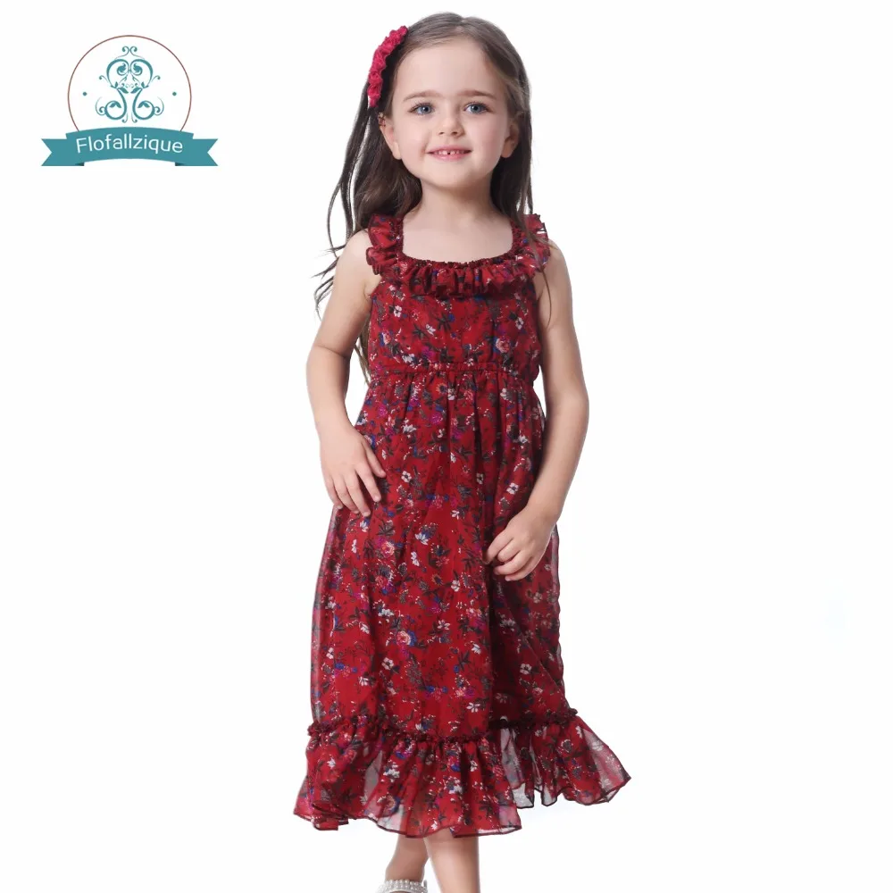 Floral Baby girl dress 2018 Summer Vintage Ruffles Long Chiffon Princess Wedding Party Dresses Vestidos Toddler Kids Clothes | Детская