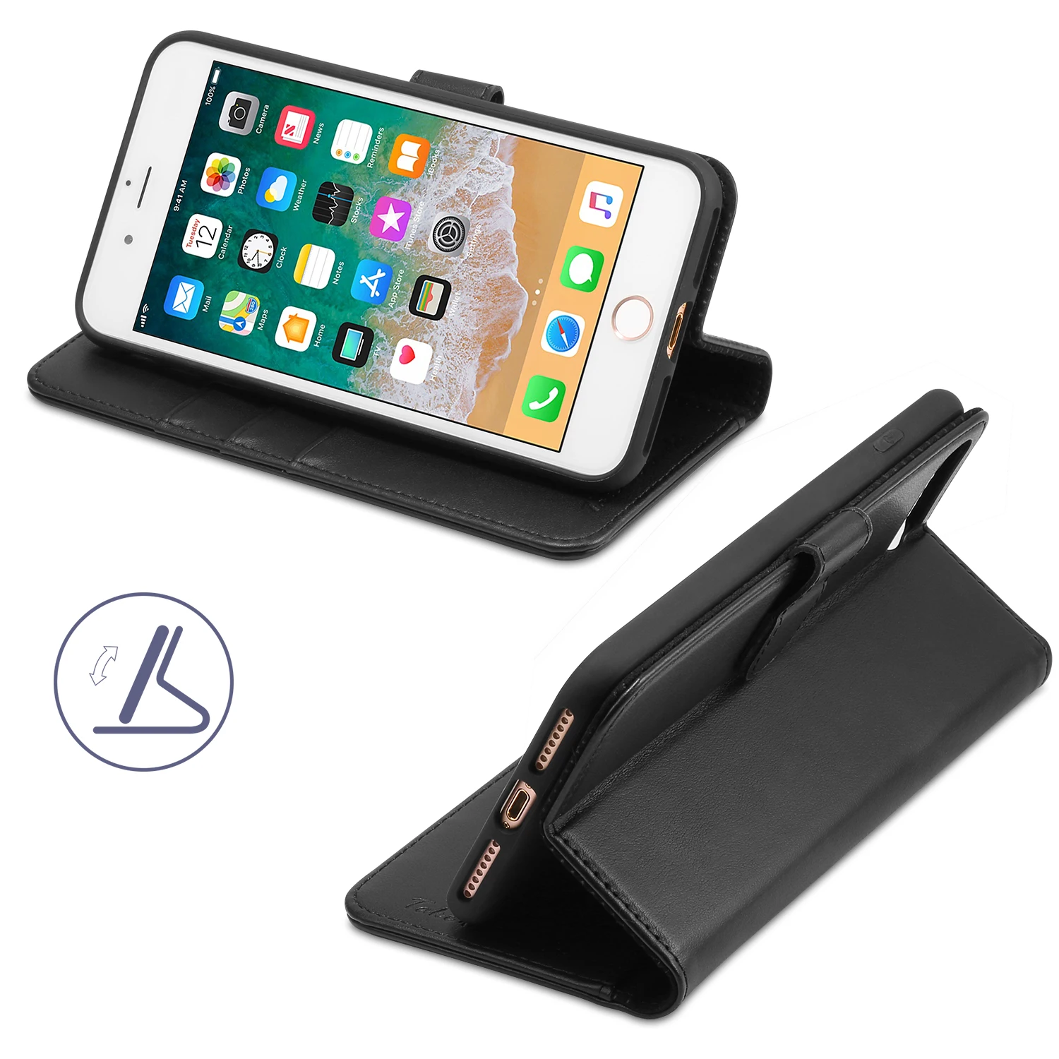 Tuch бумажник чехол для iPhone 7 Plus/8 Plus с магнитной застежкой слоты карт кошелек сумка