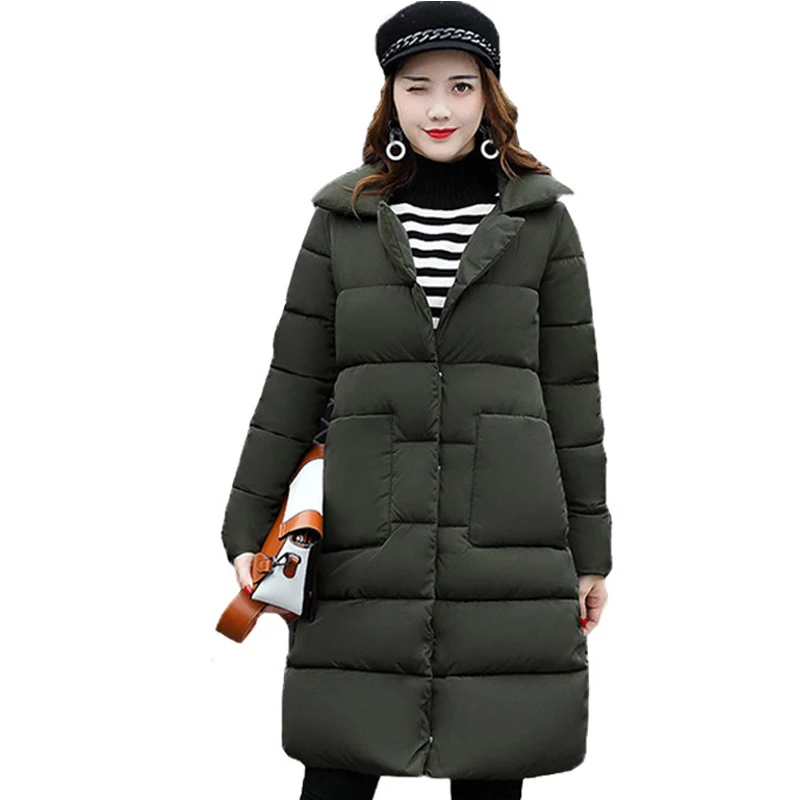 Новинка 2017 весенняя куртка парка Женское зимнее пальто средней длины хлопковая