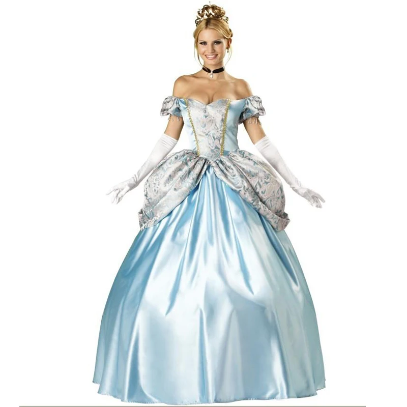 

Elegant Deluxe Princess Costume Sexy Off Shoulder Long Fancy Dress Costume Cinderella Role-Playing Games Halloween Cosplay