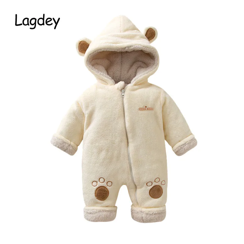 LAGDEY Новые Детские Одежда для новорожденных 0 24 м Животные теплый с капюшоном Для