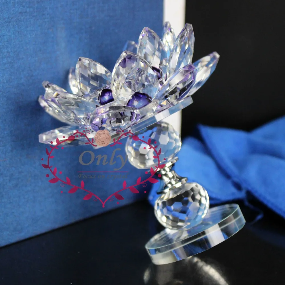 Высокое качество с длинными стеблями украшением в виде кристаллов цветок лотоса