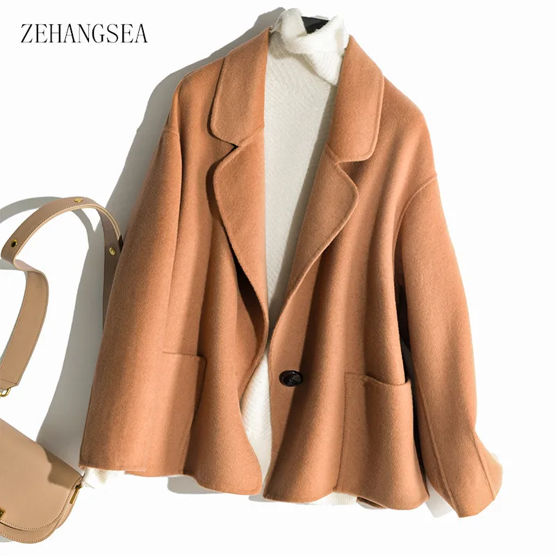 ZEHANGSEA новинка зимнее шерстяное пальто короткая 4 цвета 3 кода Женская куртка