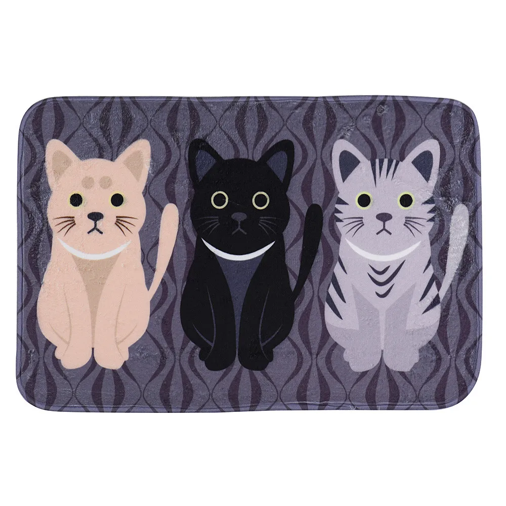 Ouneed Pet Cat напечатанные ванные кухонные коврики ковер в форме кошки для гостиной