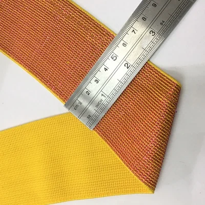 Высококлассный позолоченный Серебристый Шелковый эластичный пояс 5 см \ 6 широкий