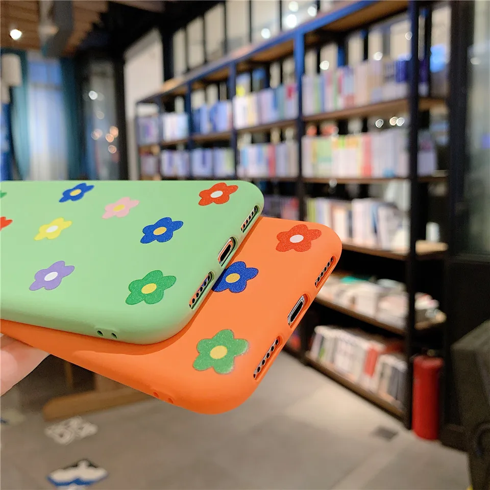 Милый матовый Мягкий силиконовый чехол из ТПУ с рисунком цветов для iphone XS MAX XR X SE 5