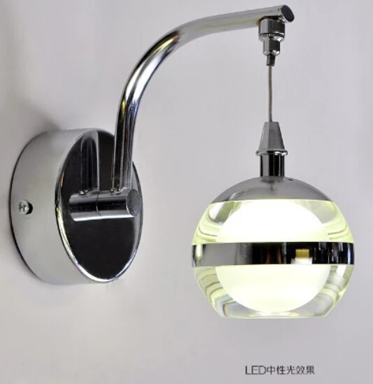 Современный хрустальный настенный светильник круглой формы светодиодный для