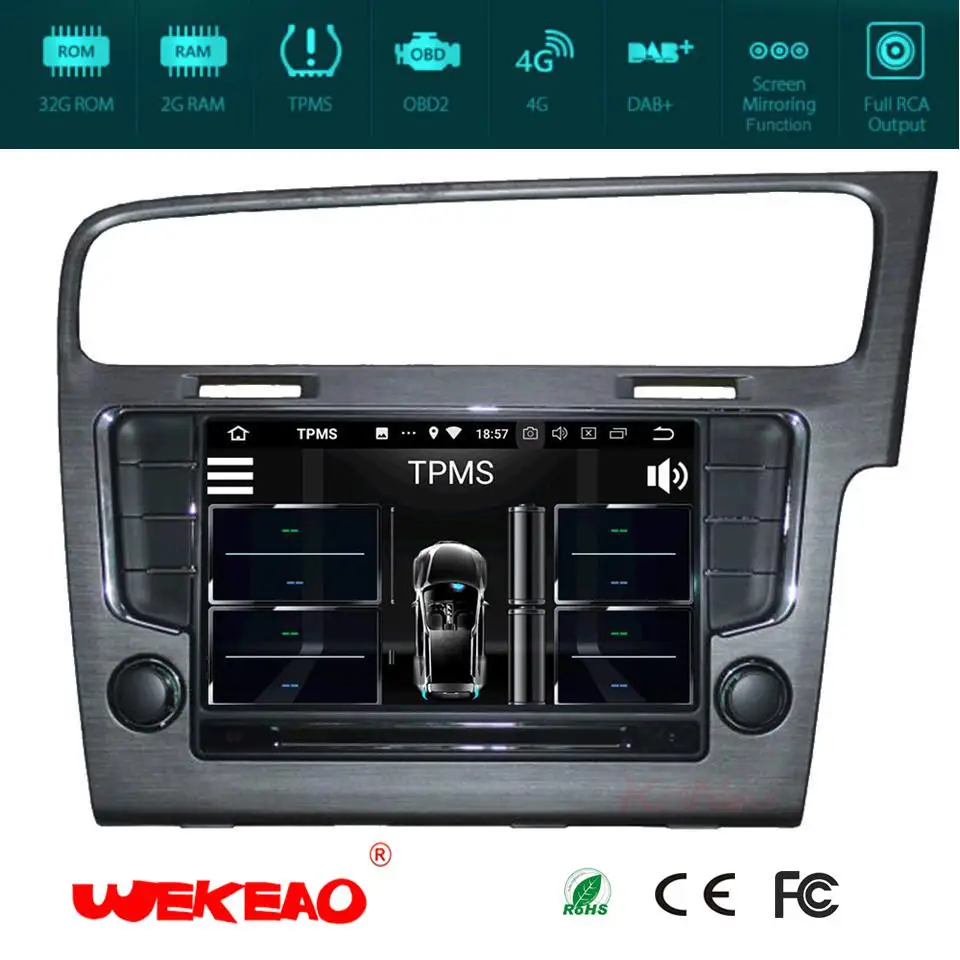 Wekeao кратким 8 &quotАвто gps навигации плеер для Volkswagen Golf 7 Поддержка Радио стерео