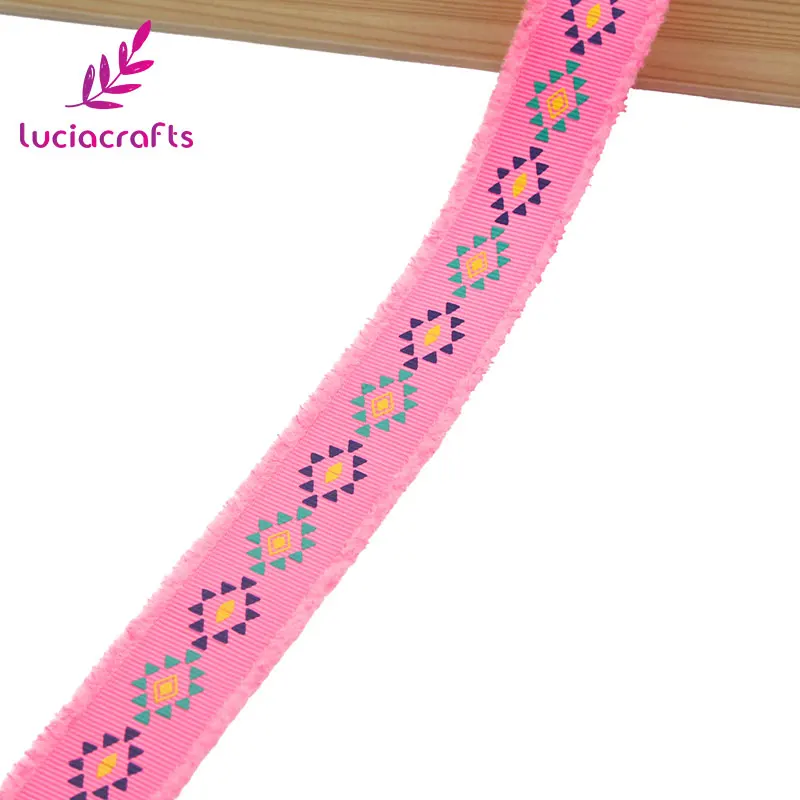 Lucia crafts 25 мм 5 ярдов/6 ярдов корсажная печатная лента в этническом стиле с бахромой DIY швейная отделка одежды подарочные аксессуары S0607