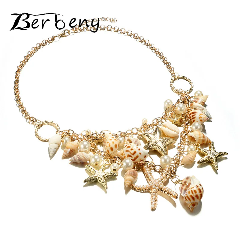 Модные многослойные ожерелья и подвески для женщин покрытые морской звездой