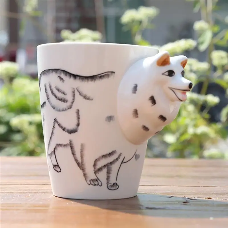 3D Животные Жираф Форма ручная роспись керамические кофейные кружки молоко чай чашки милый мультфильм слон Дельфин Пингвин Sika олень чашки подарок