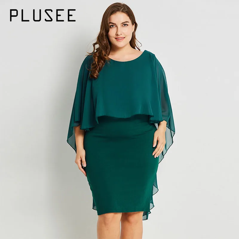Plusee платье плюс размер 3XL 4XL женское 2017 новое осеннее однотонное с открытой спиной