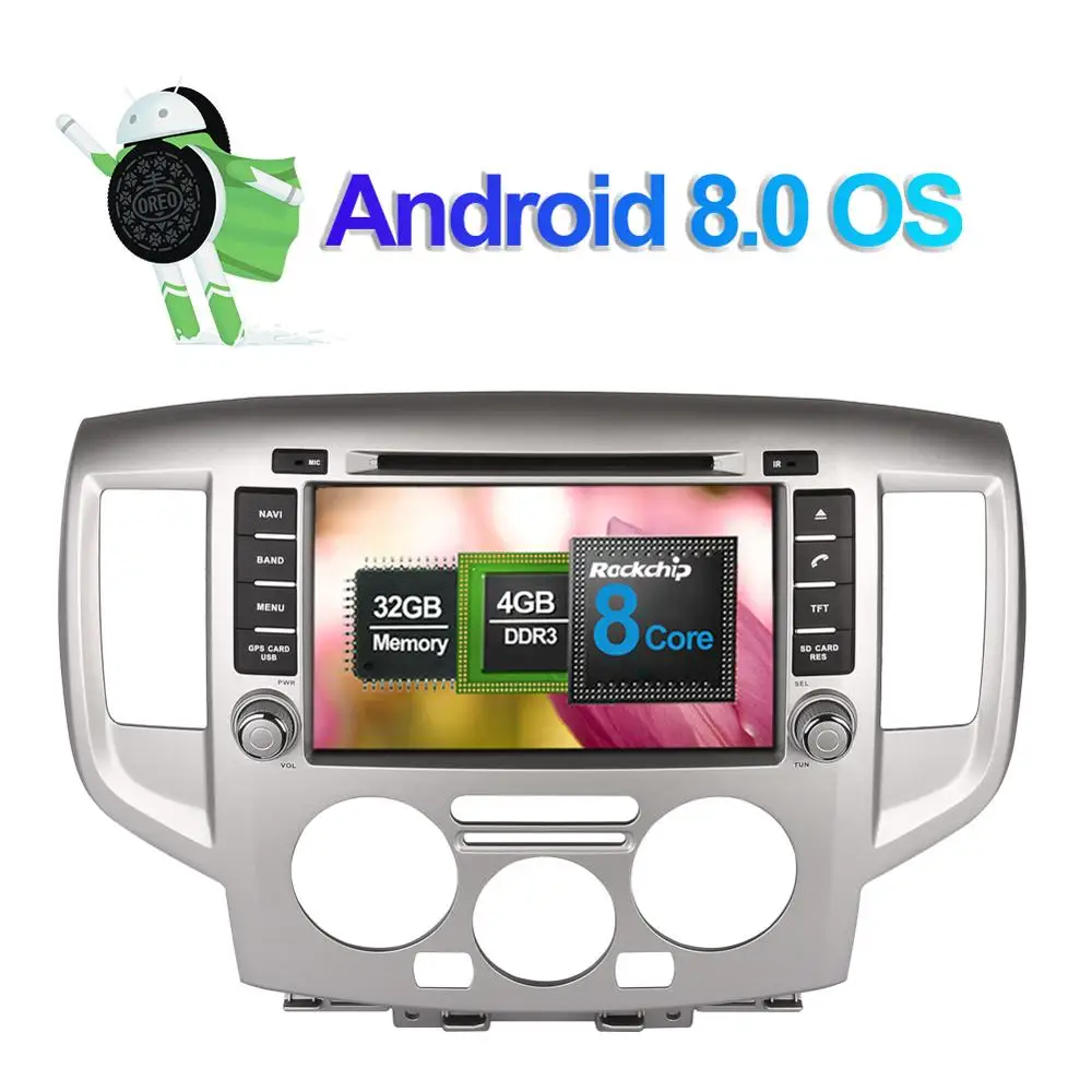 Автомобильный мультимедийный DVD-плеер 8 дюймов Android 7 1/8 0 Восьмиядерный процессор