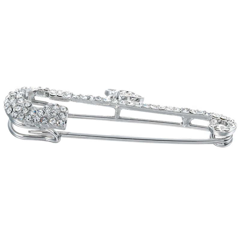 Siirola Vogue простой Для женщин Silver-цвет брошь ювелирные изделия Rhinestone Клевер шарф