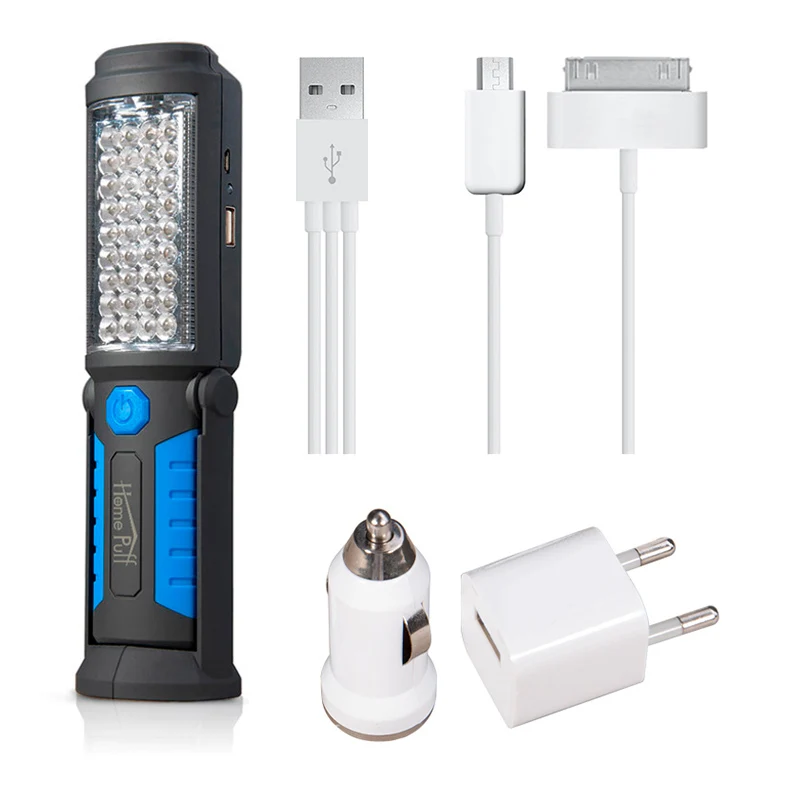 USB Перезаряжаемые лампы 36 + 5 светодиодный фонарик Открытый Подсветка магнит крюк