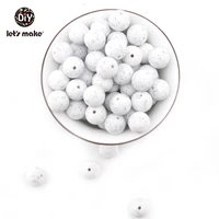 lets make silicone bead marble 50pc round small size 9mm 15mm baby silicone teething diy accessories jewelry diy beads