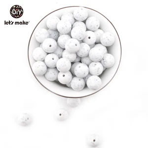 50 шт., силиконовые бусины для прорезывания зубов, 9-15 мм