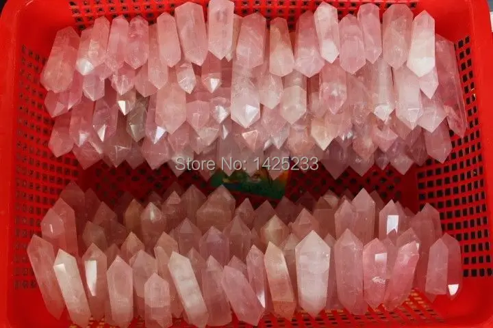 

1kg (17-25pcs) natural rose quartz crystal point wand (7-9)cm
