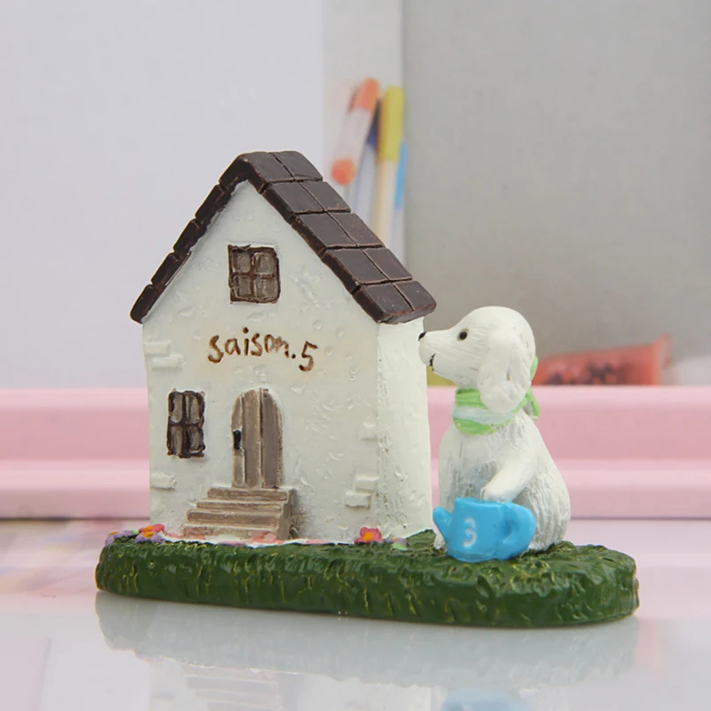 Фото Японские игрушки, домик для щенков Zakka, модель домика для собак Kawai 5,7 см, украшения для сада, Декор, детская игрушка, домашний декор №4