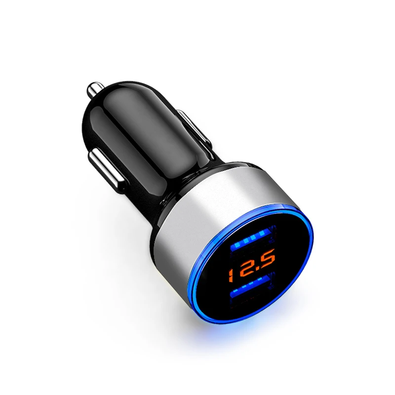 Silver 12 V-24 V автомобиль Зарядное устройство Напряжение Дисплей Разветвитель Прикуривателя быстро Зарядное устройство на USB адаптер быстрой зарядки авто аксессуары - Название цвета: Silver