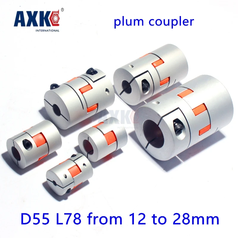

2021 Real Ball Bearing Axk Diameter 55mm Length 78mm Plum Clamp Coupler D55 L78 Shaft Size From 12mm To 28mm Cnc Jaw Coupling