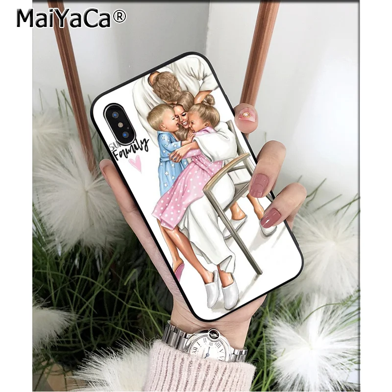 MaiYaCa Красивая мама прекрасная дочь сын ТПУ Мягкий силиконовый чехол для телефона чехол для iPhone 8 7 6 6S Plus 5 5S SE XR X XS MAX