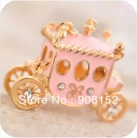 Ожерелье с кулоном ожерелье розовой каретой принцессы длинное в стиле ретро |